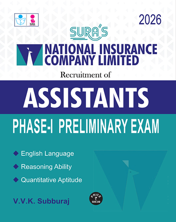 SURA`S NICL Assistants Phase-I Preliminary Exam Book Guide in English Medium 2026