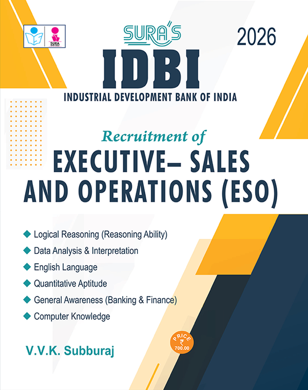 SURA`S IDBI ESO Executive-Sales and Operations Exam Book Guide in English Medium 2026