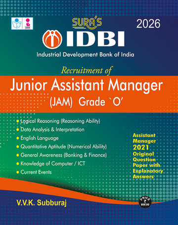 SURA`S IDBI Junior Assistant Manager Exam Book Guide in English Medium 2026