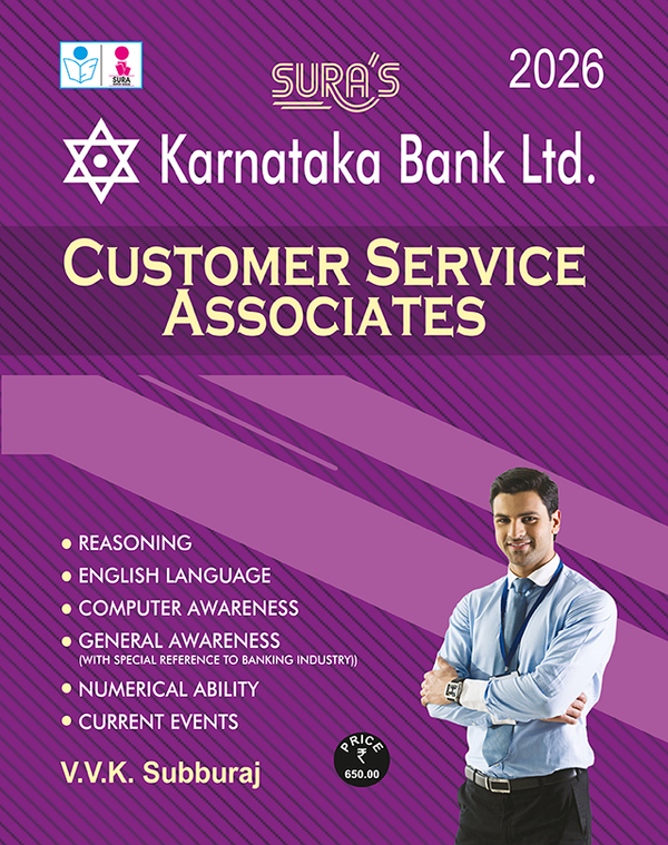 SURA`S Karnataka Bank Ltd Customer Service Associates Exam Book Guide in English Medium 2026