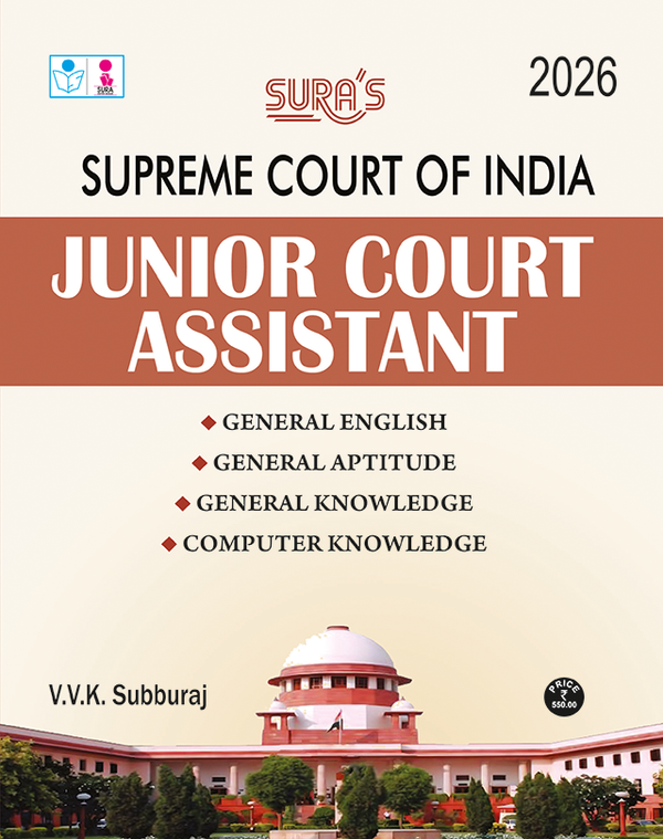 SURA`S Supreme Court of India Junior Court Assistant Exam Book Guide in English Medium 2026