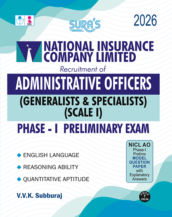 SURA`S NICL Administrative Officers Generalists & Specialists Scale I Phase I Preliminary Exam Book Guide 2026