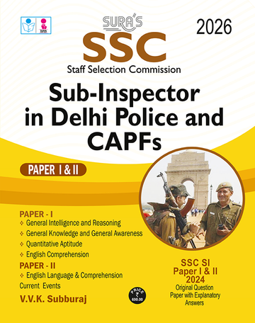 SURA'S SSC Sub-Inspectors in Delhi Police and CAPFs Paper 1 and 2 Exam Book in English Medium - Latest Updated Edition 2026