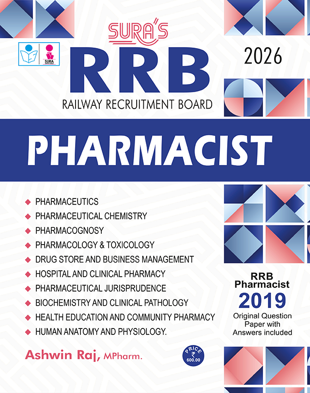 SURA`S RRB Pharmacist Exam Book Guide in English Medium Latest Updated Edition 2026 .