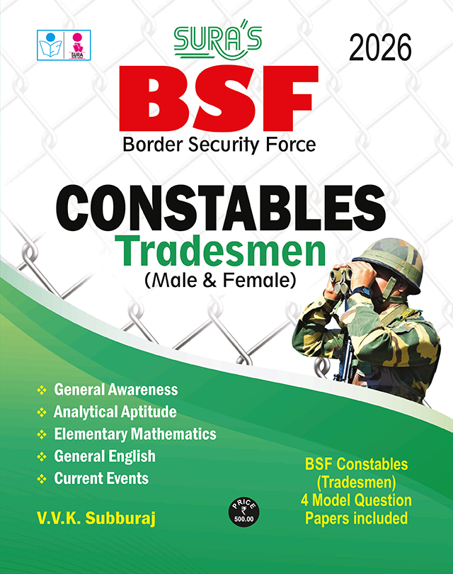 SURA`S Border Security Force BSF Constables Tradesman (Male & Female) Exam Book Guide in English Medium 2026