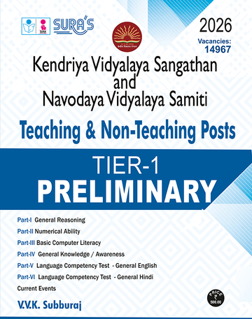 SURA'S Kendriya Vidyalaya Sangathan and Navodaya Vidyalaya Samiti | Teaching & Non-Teaching Posts TIER - I Preliminary Exam Guide | Latest Updated ... TEACHING and NON-TEACHING POSTS EXAM GUIDE)