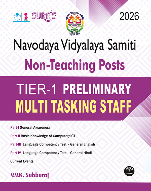 SURA'S Navodaya Vidyalaya Samiti | Non-Teaching Posts Multi Tasking Staff (MTS) TIER - I Preliminary Exam Guide in English Medium | Latest Updated Edition 2026