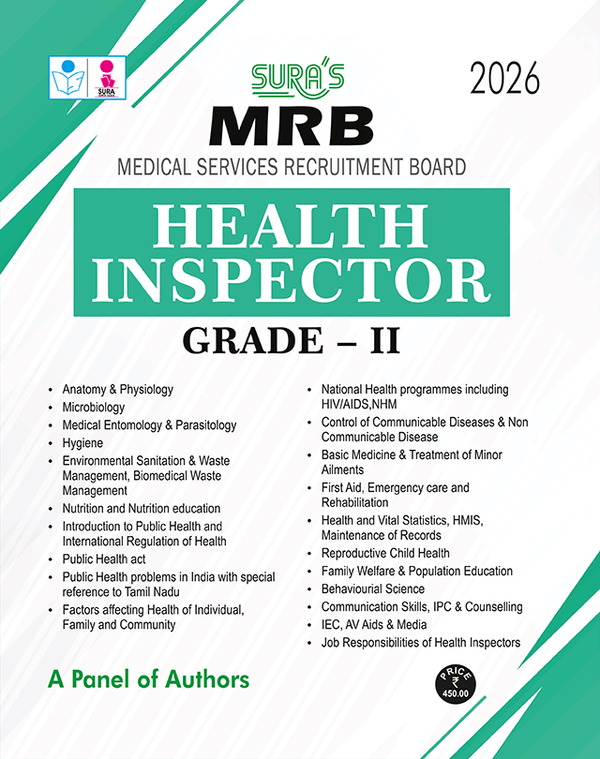 SURA'S MRB (Medical Services Recruitment Board) Health Inspector Grade - II Exam Guide 2026 - Latest Updated Edition