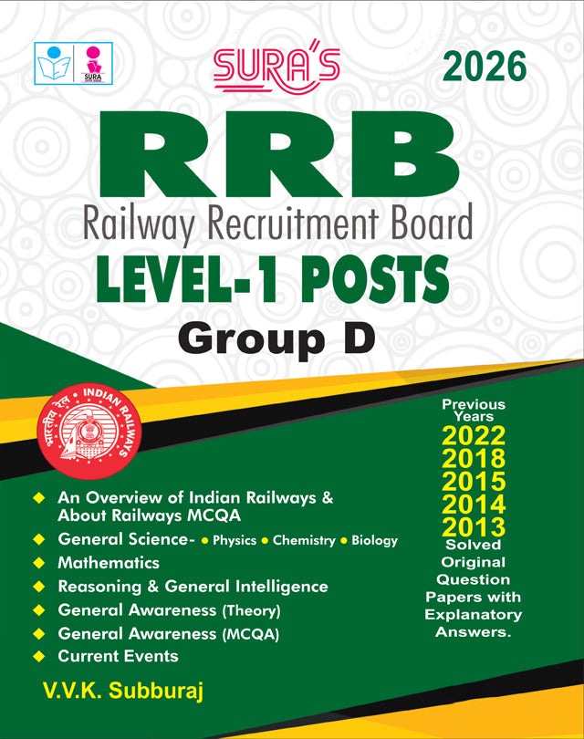 SURA'S RRB Level-1 Posts Group D Exam Book in English Medium - Latest Updated Edition 2026