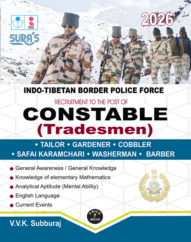 SURA`S ITBPF(Indo-Tibetan Border Police Force) Constable (Tradesmen) Exam Book in English Medium - Latest Updated Edition 2026