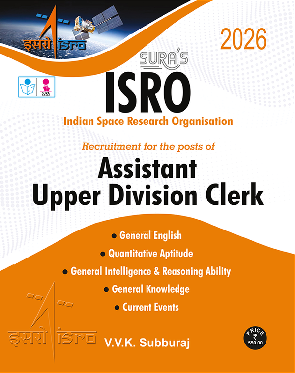 SURA`S ISRO Assistant Upper Division Clerk(UDC) Exam Book in English Medium - Latest Updated Edition 2026