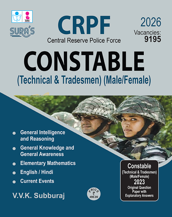 SURA`S CRPF Constable (Technical & Tradesmen)(Male/Female) Exam Book in English Medium - Latest Updated Edition