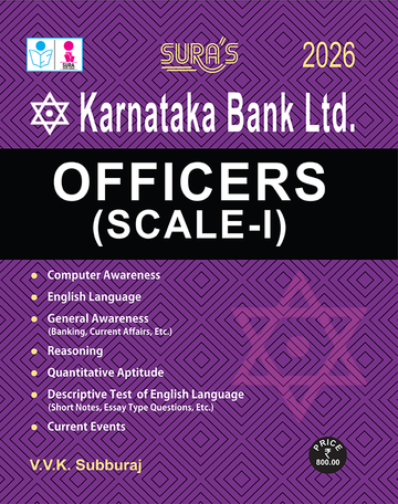 SURA`S Karnataka Bank Ltd Officers Scale-I Exam Book guide in English Medium 2026