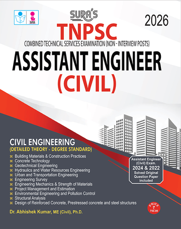 SURA`S TNPSC Assistant Engineer Civil Engineering Paper I Exam Book Guide in English Medium 2026
