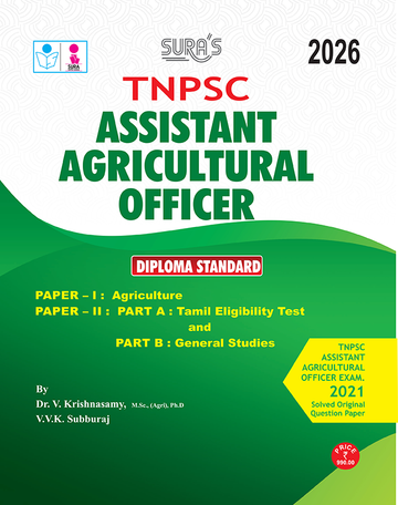 SURA`S TNPSC Assistant Agriculture Officer Exam Book Guide (Diploma Standard) in English Medium - Latest Edition 2026
