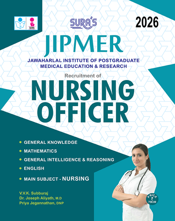 SURA`S JIPMER Nursing Officer Exam Study Material Book Guide in English Medium Updated Latest Edition 2026