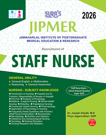 SURA`S JIPMER Staff Nurse Exam Study Material Book Guide in English Medium 2026