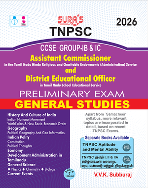 SURA`S TNPSC Group IB & IC Assistant Commissioner and District Educational Officer General Studies Exam Book Guide English Medium 2026