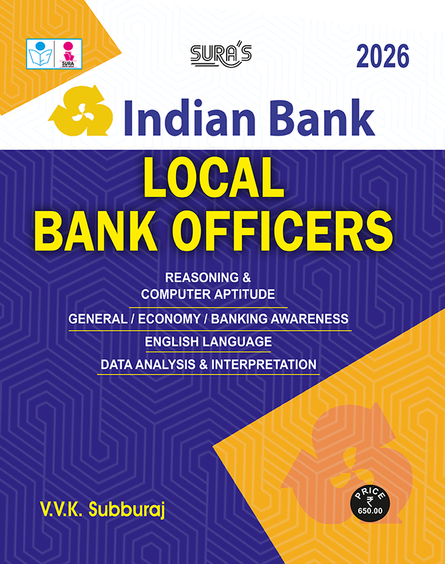 SURA`S Indian Bank Local Bank Officers Exam Book Guide in English Medium Latest Updated Edition 2026