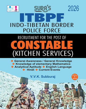 SURA'S ITBPF Constable Kitchen Services Exam Book Guide, English Medium, 2026
