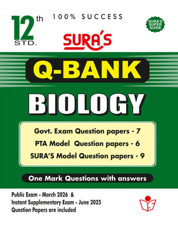 SURA'S 12th Standard Question Bank for Biology (One Mark Question with Answers) Guide