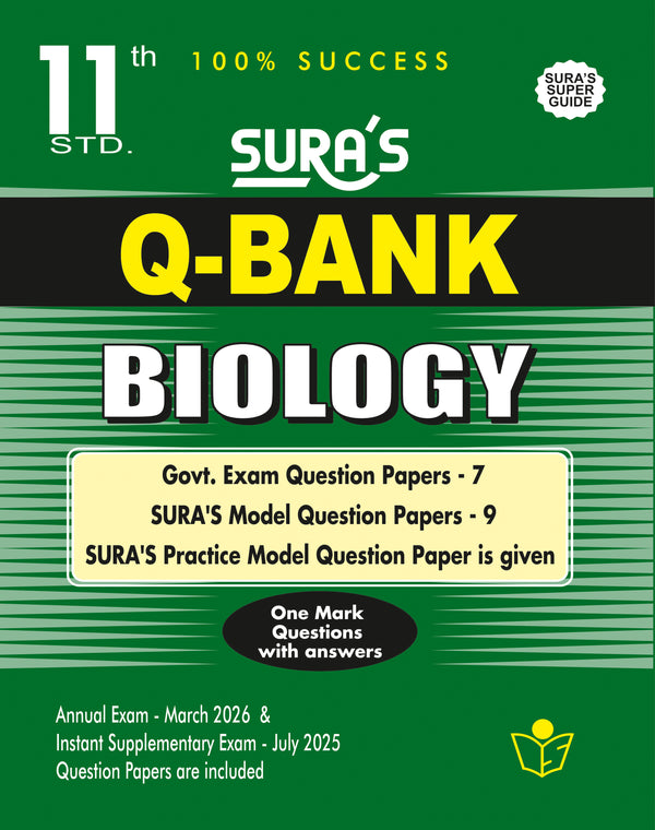 SURA'S 11th Standard Question Bank for Biology (One Mark Question with Answers) Guide