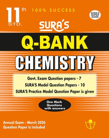 SURA'S 11th Standard Question Bank for Chemistry (One Mark Question with Answers) Guide