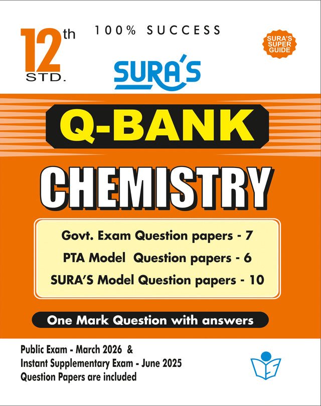 SURA'S 12th Standard Question Bank for Chemistry (One Mark Question with Answers) Guide
