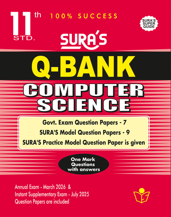 SURA'S 11th Standard Question Bank for Computer Science (One Mark Question with Answers) Guide