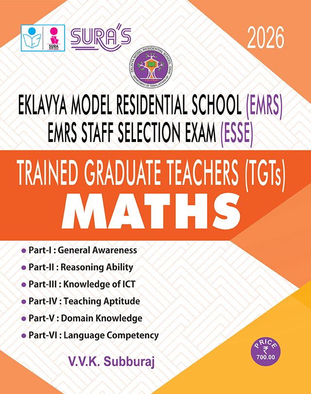 SURA`S Eklavya Model Residential School (EMRS) ESSE Trained Graduate Teachers (TGTs) MATHS Subject Exam Book Guide 2026