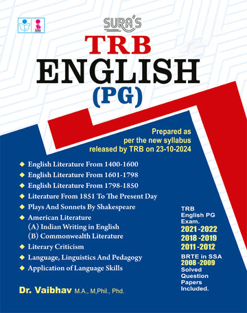 SURA`S TRB English(PG) Exam Book Guide and Original Solved Question Papers - Latest Updated Edition 2026