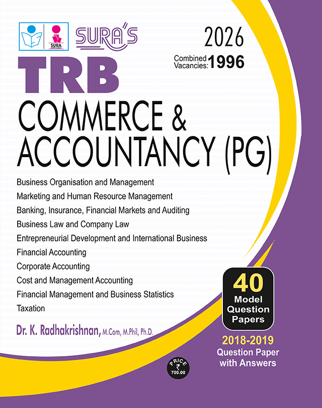SURA`S TRB PG COMMERCE and ACCOUNTANCY Exam Book Guide and Model Question Papers in English Medium - LATEST EDITION 2026