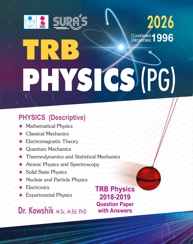 SURA`S TRB PG PHYSICS Exam Book Guide and Original Solved Question Paper with Answers - Latest Updated Edition 2026