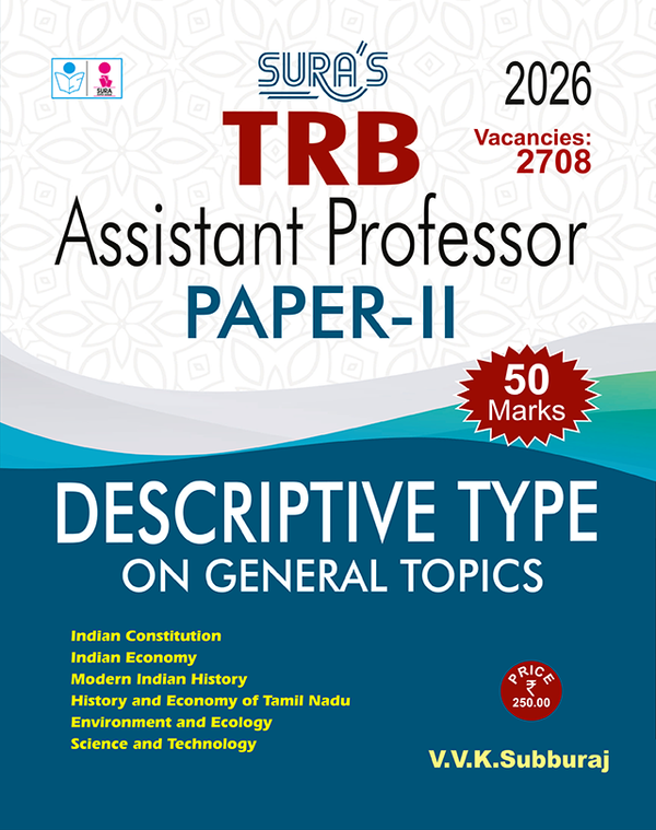 SURA'S TRB Assistant Professor Paper - II (Descriptive Type on General Topics) Exam Guide - Latest Updated Edition 2026 (TRB ENGLISH ASSISTANT PROFESSOR)