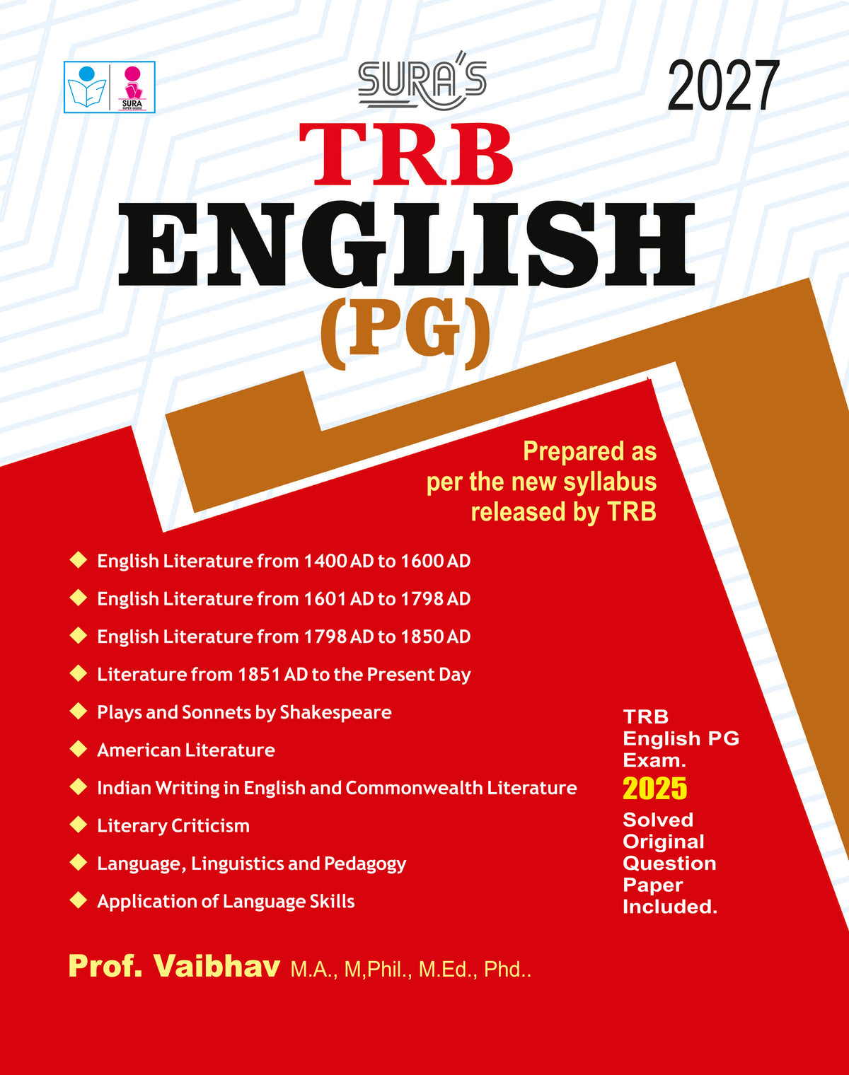 SURA'S TRB ENGLISH (PG) Post Graduate Exam Guide 2027 | Latest Updated Edition
