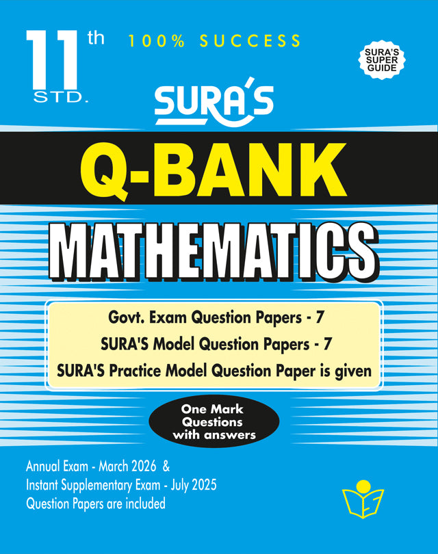 SURA'S 11th Standard Question Bank for Mathematics  (One Mark Question with Answers) Guide