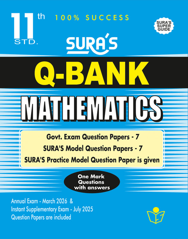 SURA'S 11th Standard Question Bank for Mathematics  (One Mark Question with Answers) Guide