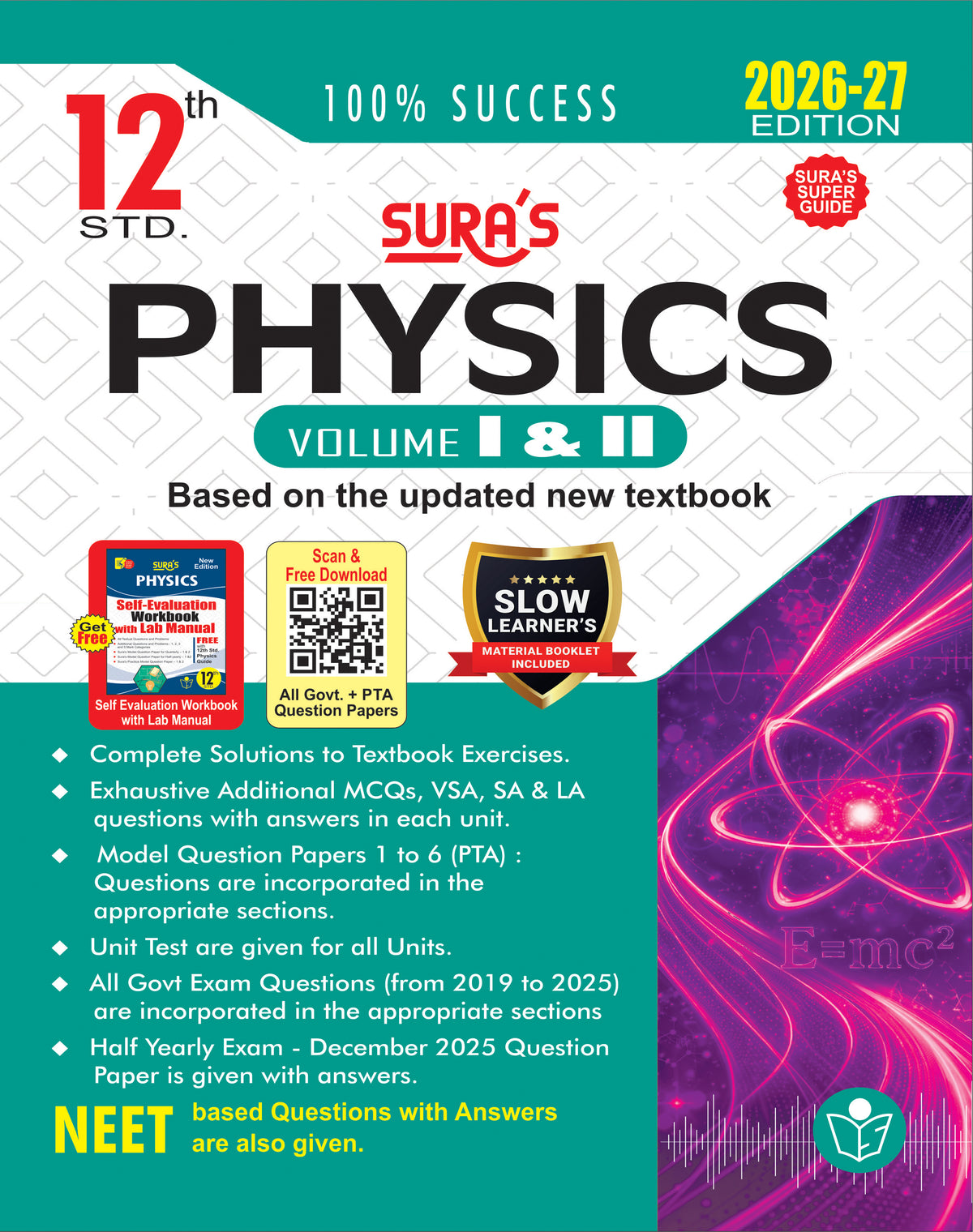 SURA`S 12th Standard Physics Guide in English Medium 2026-27 Latest Updated Edition (12th Standard Guide)