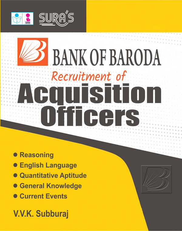 SURA`S Bank of Baroda Acquisition Officers Exam Book in English Medium - Latest Updated Edition 2026