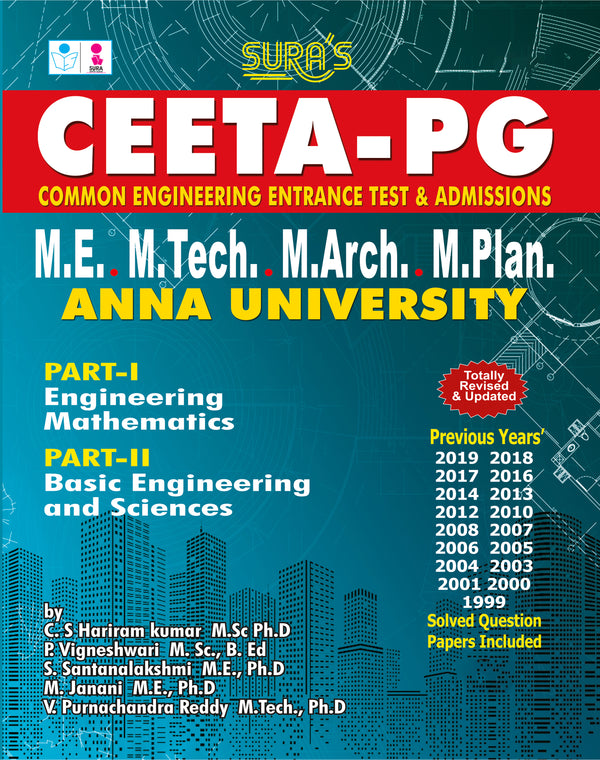 SURA`S CEETA-PG M.E,M.Tech,M.Arch,M.Plan Anna University Entrance Exam Book in English Medium 2026