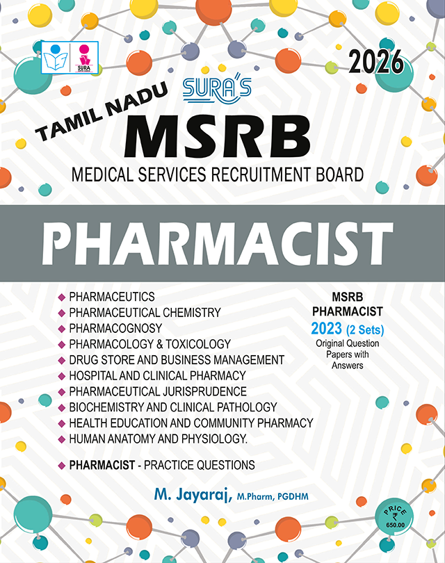SURA`S Tamilnadu Medical Services Recruitment Board TN MSRB Pharmacist Exam Book Guide 2026