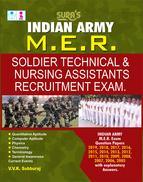 SURA`S Indian Army MER Soldier Technical & Nursing Assistant Recruitment Exam Book - LATEST EDITION 2026