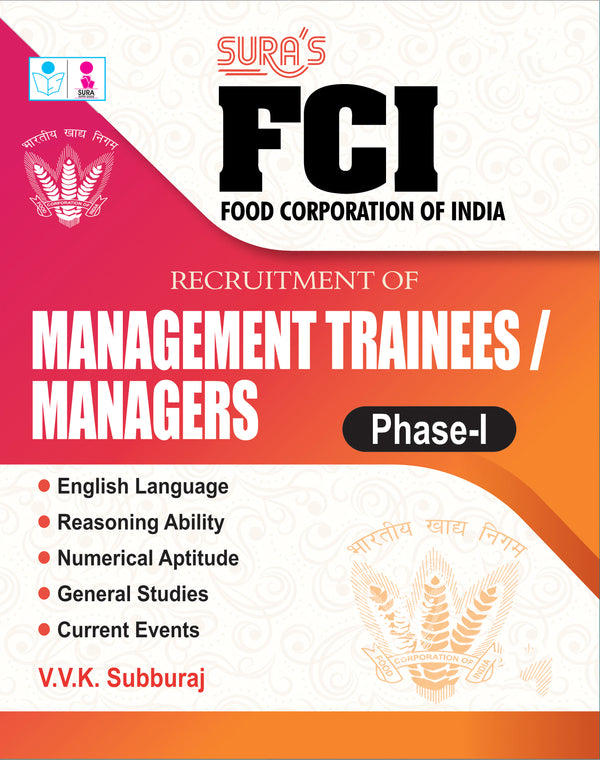 SURA'S FCI(Food Corporation of India) Management Trainees and Managers Phase - I Exam Book in English Medium - Latest Updated Edition 2026