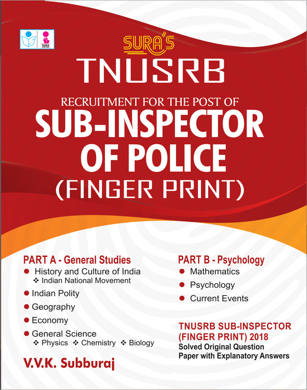 SURA`S TNUSRB Sub-Inspector of Police (SI) (Finger Print) Exam Book in English Medium - Latest Edition 2026