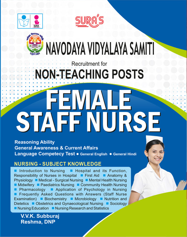 SURA`S NVS (NAVODAYA VIDYALAYA SAMITI) Non-Teaching Posts Female Staff Nurse Exam Book Guide in English Medium 2026