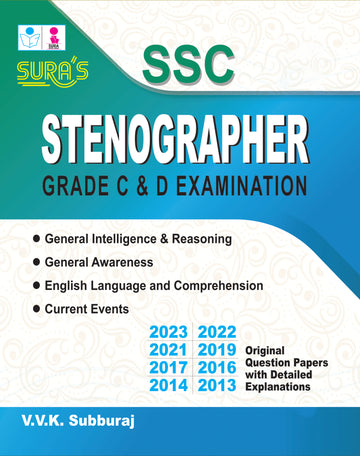 SURA`S SSC Stenographer Grade C & D Exam Book Guide and Original Question Papers in English Medium 2026
