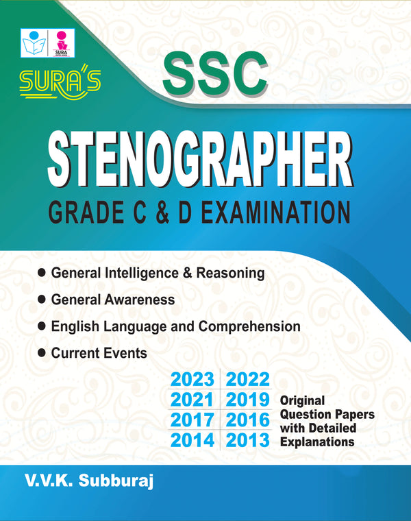 SURA`S SSC Stenographer Grade C & D Exam Book Guide and Original Question Papers in English Medium 2026
